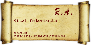 Ritzl Antonietta névjegykártya